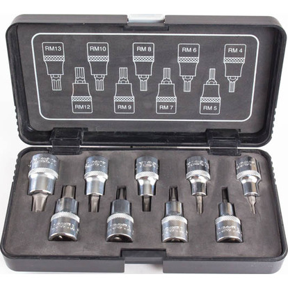 Набор головок 1/2" со вставками RIBE RM4-RM13 9пр Набор головок 1/2" со вставками RIBE RM4-RM13 9пр