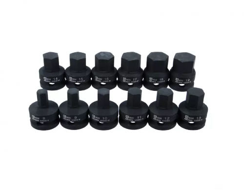 Набор ударных головок 1/2" 12 пр. HEX 8-19 мм, L= 38.1 mm