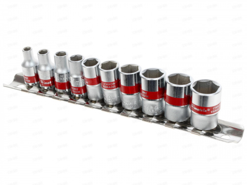 Набор головок 1/4", 6-гр. 10шт 4-13мм