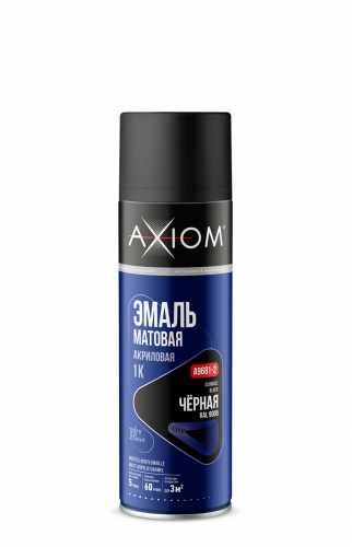 Эмаль матовая акриловая 1К черная, Axiom