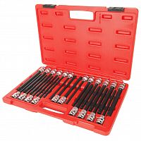 Набор бит-головок 1/2" 6-ти гранных HEX H5-H12,TORX T40-T70, SPLINE M8-M10,RM8-RM14 22 предмета JTC