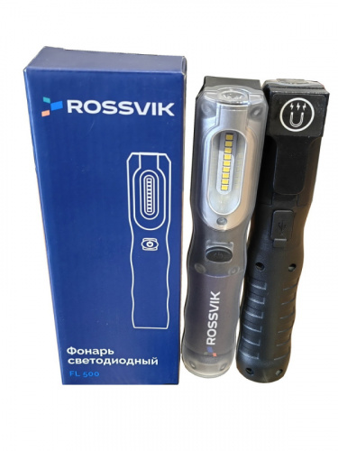 Фонарь светодиодный ROSSVIK, аккумуляторный 500 люмен 3,7В, 2,5 Ач