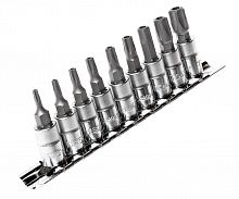 Набор бит 1/4" TORX 5-ти гранных 9 предметов JTC