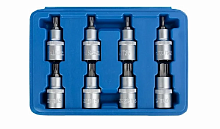 Набор головок со вставкой TORX с отверстием 1/2", длина 55 мм, 8 пр.