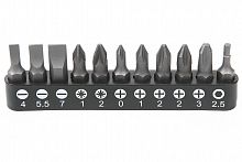 Набор бит 1/4" 25 мм на держателе SL, PH, PZ, HEX