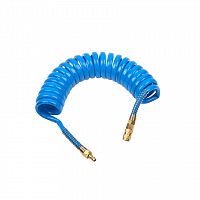 Шланг спиральный (PU) 14*10, 5 м, синий, БРС в комплекте