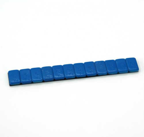 Груза адгезивные Fe071BLUE 12*5гр ( Синий скотч, синяя эмаль 100шт. )