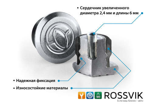 Шип ремонтный противоскольжения серия Rossvik  PRO 9 мм 500 шт