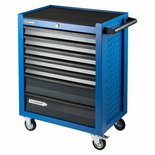 Тележка инструментальная 7 полочная Standart синяя RUNTEC